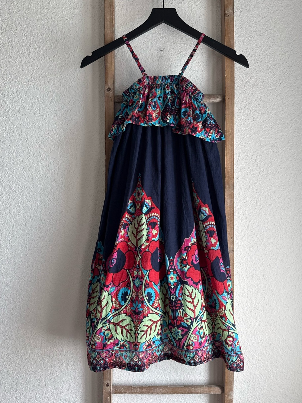 Yo Baby Maternity Boho Navy Bold Print Dress Sz: Small